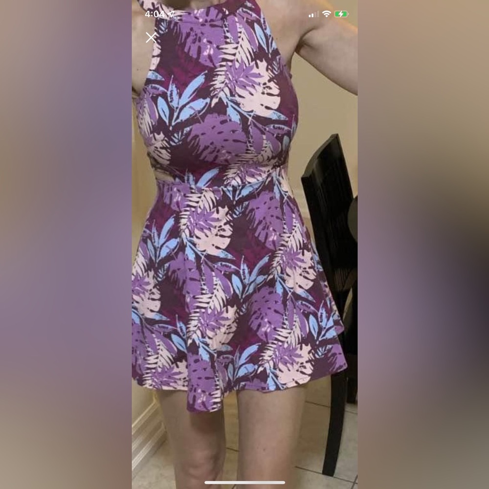 Empyre Tropical Print Halter Dress - Multi-colour